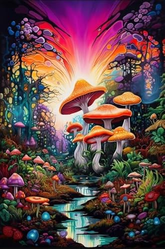 CYQFEZ Puzzle 1000 Stück - Colorful Psychedelics Mushrooms Abstract Kunst Bilder - Für Personalisiertes Spielzeug Für Erwachsene ，Home Decor Ky333Zp von CYQFEZ