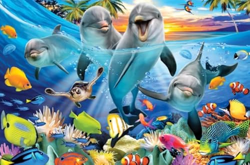 CYQFEZ Puzzle 1000 Teile, Sea Animals Scenery Plakat Picture, Buntes Puzzle, Lernspielzeug Für Kinder, Wand Kunst Dekoration, Erwachsene Spaß Herausforderung Spielzeug - Pz317Vw von CYQFEZ