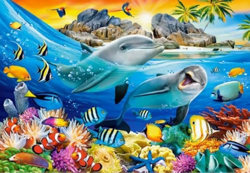 CYQFEZ Puzzle 1000 Teile, Sea Animals Scenery Plakat Picture, Buntes Puzzle, Lernspielzeug Für Kinder, Wand Kunst Dekoration, Erwachsene Spaß Herausforderung Spielzeug - Pz318Vw von CYQFEZ