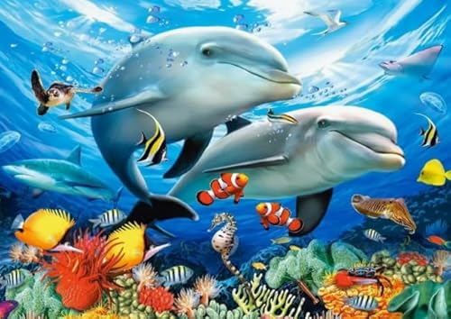 CYQFEZ Puzzle 1000 Teile, Sea Animals Scenery Plakat Picture, Buntes Puzzle, Lernspielzeug Für Kinder, Wand Kunst Dekoration, Erwachsene Spaß Herausforderung Spielzeug - Pz320Vw von CYQFEZ