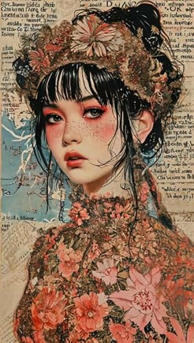 CYQFEZ Puzzle 1000 Teile - Flower Woman Kunst Paintings Plakat - Personalisiertes Puzzle-Spielzeug Für Erwachsene - Familienspaß Schwierige Herausforderung Spielzeug - Pz213Vw von CYQFEZ