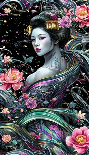 CYQFEZ Puzzle 1000 Teile - Japanese Tattooed Geishas Plakat - Gedächtnis-Kognitions-Spiele - Erwachsene Stressabbau Spiel Kunst Bild - Wand Kunst Dekoration - Pz185Vw von CYQFEZ