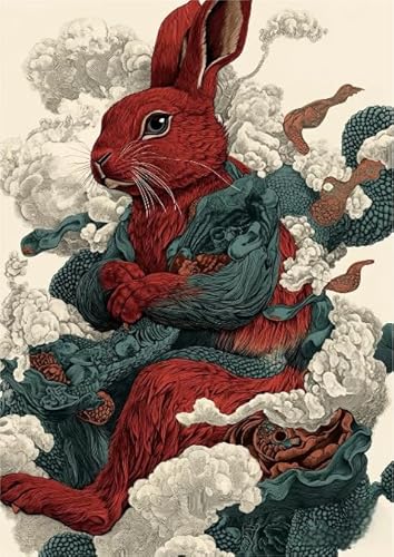 CYQFEZ Rabbitss Kunst Animal Plakat-Bilder, 1000 Teile Puzzles, Abstraktes Gemälde, Lernspielzeug Für Kinder, Wand Kunst Dekoration, Erwachsene Challenge Game - Pz42Vw von CYQFEZ