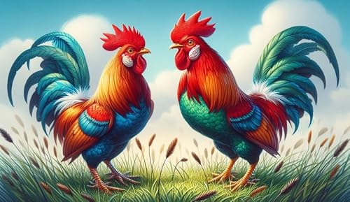 Colorful chickenss Picture of Animals - Für Erwachsene Familie Stress Relief Puzzle Spielzeug - 1000 Teile Puzzle - Zimmer Dekoration Gifts Sq41Zy CYQFEZ von CYQFEZ