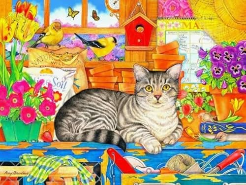 Colourful Puzzle 1000 Teile - Cats Animal Vintage Oil Painting Art Pictures - Ältere Menschen Gedächtnis Kognition Spiele - Erwachsene Personalisiert Herausforderung Spielzeug Gifts Sq226Zy CYQFEZ von CYQFEZ