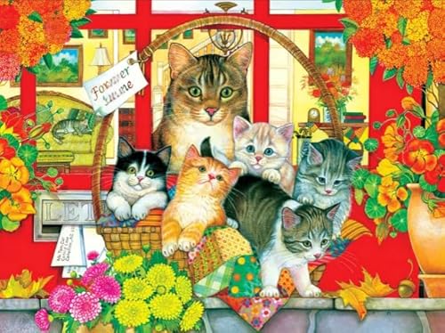 Colourful Puzzle 1000 Teile - Cats Animal Vintage Oil Painting Art Pictures - Ältere Menschen Gedächtnis Kognition Spiele - Erwachsene Personalisiert Herausforderung Spielzeug Gifts Sq227Zy CYQFEZ von CYQFEZ