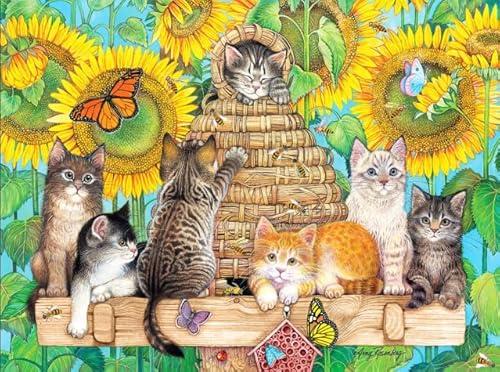 Colourful Puzzle 1000 Teile - Cats Animal Vintage Oil Painting Art Pictures - Ältere Menschen Gedächtnis Kognition Spiele - Erwachsene Personalisiert Herausforderung Spielzeug Gifts Sq229Zy CYQFEZ von CYQFEZ