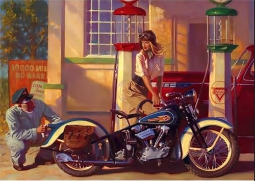 Puzzle 1000 Teile - Für Familie Stressabbau Spiele Plakate - Vintage World Warii Motoss Girlss Painting - Zimmer Dekoration Gifts Sq246Zy CYQFEZ von CYQFEZ