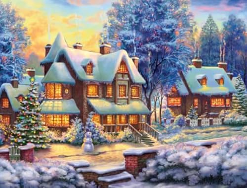 Puzzle 1000 Teile - Kinkades Snowy Houses Art Oil Painting - Für Heim-Dekoration - Ältere Menschen Gedächtnis Kognition Spiele - Familie Spaß Herausforderung Spielzeug Gifts Sq193Zy CYQFEZ von CYQFEZ