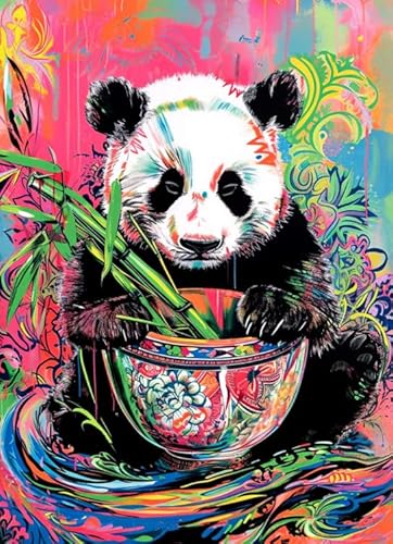 Puzzle 1000 Teile - Wall Kunst Graffiti Pandass Abstract Kunst - Buntes Schwierig-Puzzle - Personalisiertes Herausforderungs Spielzeug Für Erwachsene - Familie Spaß Herausforderung Spielzeug Pz291Vw von CYQFEZ