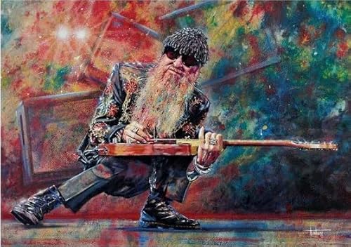 Rätsel 1000 Pcs - Singer Guitarist B.Gibbons - Colourful Abstract Jigsaw - Educational Spielzeugs Posters Puzzle for Erwachsenes FX156PV von CYQFEZ
