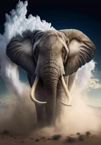 Rätsel 1000 Stück, Animal Elephants, Art Colour Jigsaw, Fun Spiel Spielzeug Posters Educational Spiel for Erwachsene FX336PV von CYQFEZ