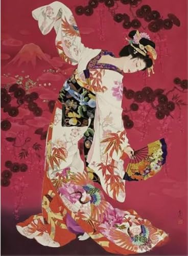 Retro Japanese Woman, Rätsel 1000 Pcs, Colourful Abstract Art Jigsaw, Erwachsene Familie Fun Spielzeugs Posters FX537PV von CYQFEZ