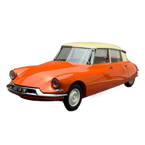 CYQOCD Mini Auto Spielzeug 1/12 Für Citroen DS 19/1957 1955ID 19 Metall Oldtimer Weihnachtsgeschenksammlung Druckgussmodelle Wohnkultur(Orange) von CYQOCD