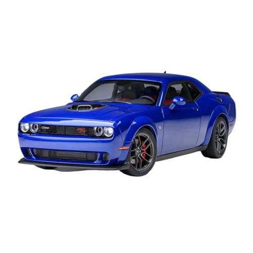 Mini Auto Spielzeug 1/18 Für Dodge Challenger R/T SCAT Pack WIDEBODY 2022 Auto Modell Statische Modell Sport Auto Wohnkultur(Blue) von CYQOCD