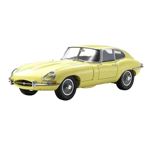 Mini Auto Spielzeug 1/18 Für Jaguar E-Type Coupé Legierung Druckguss Simulation Sport Auto Modell Hobby Mode Ornamente Wohnkultur(Yellow) von CYQOCD