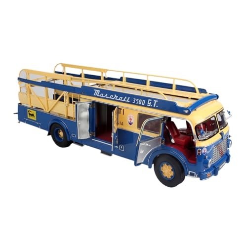 Mini Auto Spielzeug 1/18 Für Marsellati Transporter Anhänger Legierung Auto Modell Rot Innen Tür Öffnende Blau Gelb Wohnkultur von CYQOCD