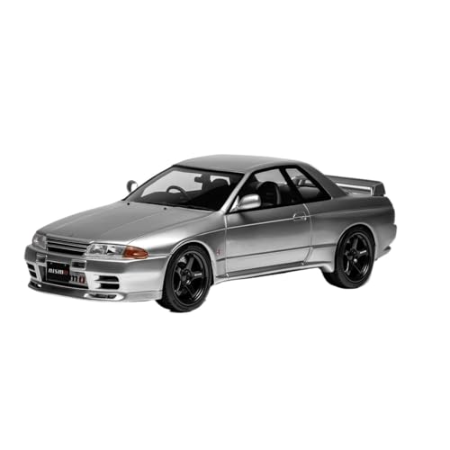 Mini Auto Spielzeug 1/18 Für Nissan Skyline GT-R (R32) Harz Automodell Silber Simulation Szene Ornamente Realistische Innenausstattung Wohnkultur von CYQOCD
