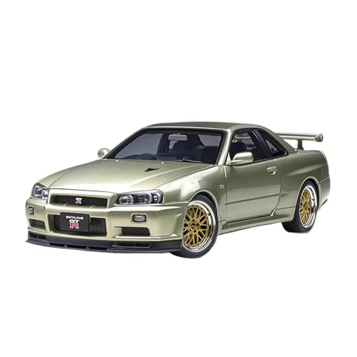 Mini Auto Spielzeug 1/18 Für Nissan Skyline GT R34 V-Spec Legierung Maßstab Automodell Seltene Fahrzeugsammlung Display Wohnkultur(Green) von CYQOCD