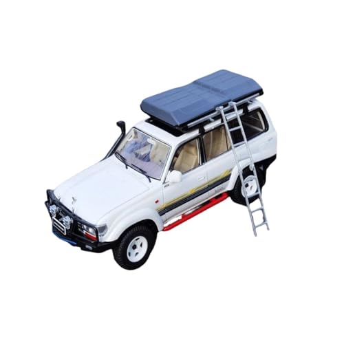 Mini Auto Spielzeug 1/18 Für Toyota Landcool Lutzer LC80 Geländewagen Modifiziertes Legierungsautomodell Windows-Anzeige Wohnkultur(White) von CYQOCD