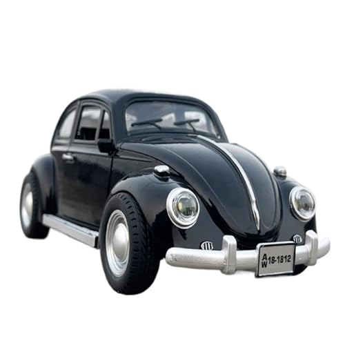Mini Auto Spielzeug 1/18 Für Volkswagen Käfer Legierung Automodell Sound Und Licht Pullback Retro Klassisches Fahrzeug Spielzeug Wohnkultur(Black) von CYQOCD