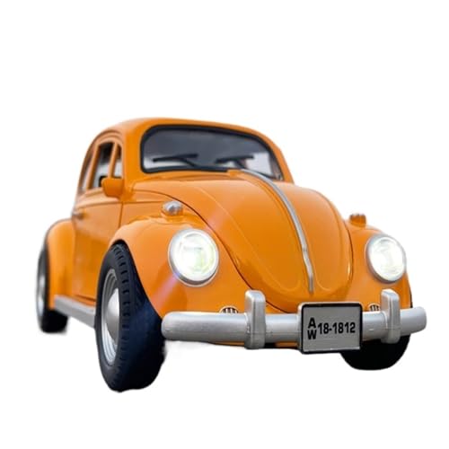 Mini Auto Spielzeug 1/18 Für Volkswagen Käfer Legierung Automodell Sound Und Licht Pullback Retro Klassisches Fahrzeug Spielzeug Wohnkultur(Orange) von CYQOCD