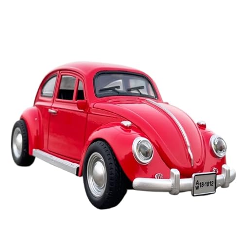 Mini Auto Spielzeug 1/18 Für Volkswagen Käfer Legierung Automodell Sound Und Licht Pullback Retro Klassisches Fahrzeug Spielzeug Wohnkultur(Red) von CYQOCD