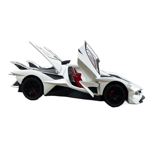 Mini Auto Spielzeug 1/24 Für Apollo EVO Sun God Legierungsautomodell Sound Und Licht Pullback-Rennsupersportwagen Wohnkultur(White) von CYQOCD