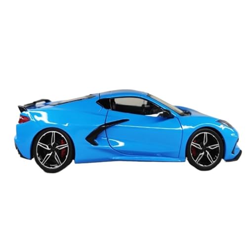 Mini Auto Spielzeug 1/24 Für Chevrolet Corvette Multi-Color Legierung Automodell Mode Maßstab Fahrzeug Metalldekoration Wohnkultur(Blue) von CYQOCD