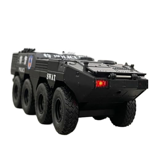 Mini Auto Spielzeug 1/24 Für Legierung Panzerfahrzeug Modell Ton Und Licht Pull Back Tank Rad Infanterie Geburtstagsdekoration Wohnkultur(Black) von CYQOCD