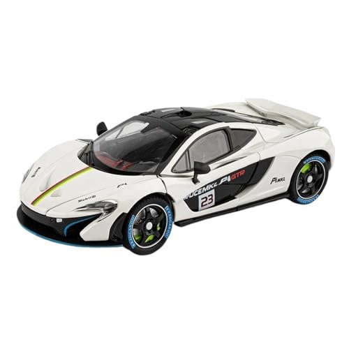 Mini Auto Spielzeug 1/24 Für McLaren P1 GTR Legierung Sport Auto Modell Track Racing Mit Sound Und Licht Geburtstag Überraschung Wohnkultur(White) von CYQOCD