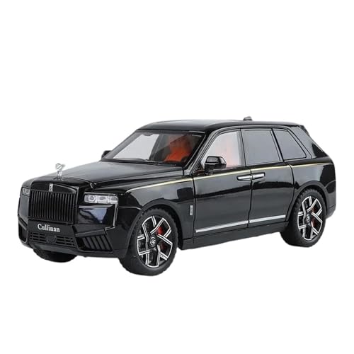 Mini Auto Spielzeug 1/24 Für Rolls Royce Cullinan SUV 2025 Legierungsautomodell Mit Sound-Licht-Simulation Druckgussornament Wohnkultur(Black) von CYQOCD