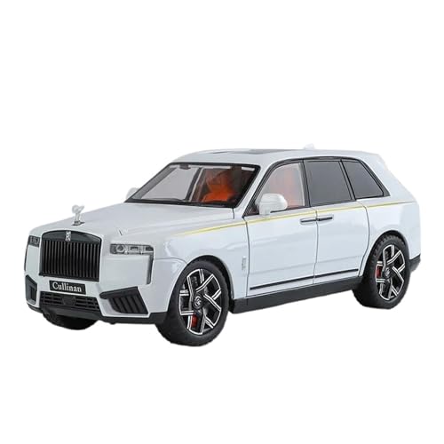 Mini Auto Spielzeug 1/24 Für Rolls Royce Cullinan SUV 2025 Legierungsautomodell Mit Sound-Licht-Simulation Druckgussornament Wohnkultur(White) von CYQOCD