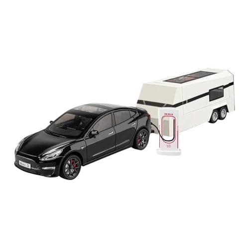 Mini Auto Spielzeug 1/24 Für Tesla 3 Legierung Auto Modell RV Station Wagon Spielzeug Pullback Fahrzeug Raum Dekoration Wohnkultur(Black) von CYQOCD