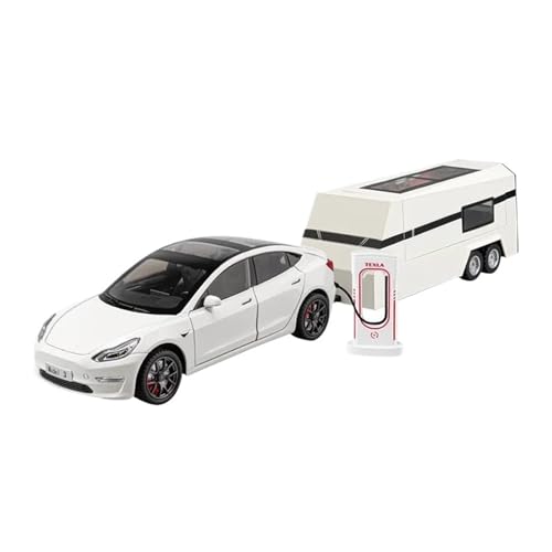 Mini Auto Spielzeug 1/24 Für Tesla 3 Legierung Auto Modell RV Station Wagon Spielzeug Pullback Fahrzeug Raum Dekoration Wohnkultur(White) von CYQOCD