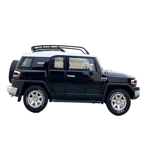 Mini Auto Spielzeug 1/24 Für Toyota FJ Land Cruiser Legierungsautomodell Mit Sound Und Licht Pullback-Geländewagen Wohnkultur(Black) von CYQOCD
