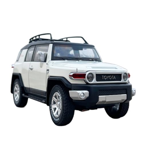 Mini Auto Spielzeug 1/24 Für Toyota FJ Land Cruiser Legierungsautomodell Mit Sound Und Licht Pullback-Geländewagen Wohnkultur(White) von CYQOCD