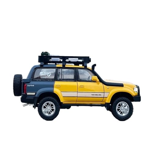 Mini Auto Spielzeug 1/24 Für Toyota Land Cruiser LC80 Legierungsautomodell Mit Sound Und Licht Pullback-Geländewagen Wohnkultur(Blue) von CYQOCD