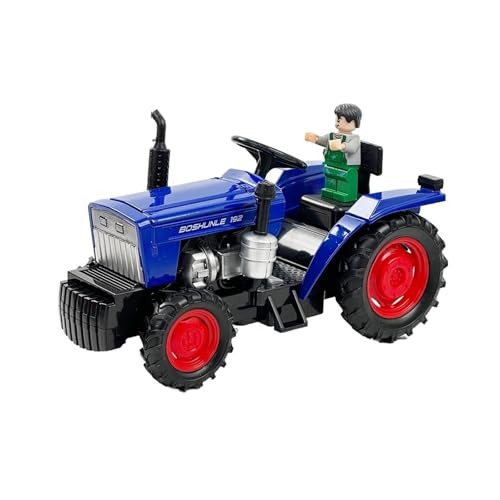 Mini Auto Spielzeug 1/32 Für Alloy Sound Und Licht Ackerschlepper Mit Sound Scale Automodell Familienszene Simulation Spielzeug Wohnkultur(Blue) von CYQOCD