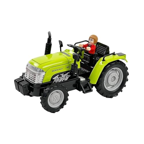 Mini Auto Spielzeug 1/32 Für Alloy Sound Und Licht Ackerschlepper Mit Sound Scale Automodell Familienszene Simulation Spielzeug Wohnkultur(Green) von CYQOCD