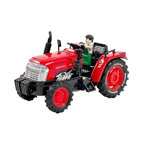 Mini Auto Spielzeug 1/32 Für Alloy Sound Und Licht Ackerschlepper Mit Sound Scale Automodell Familienszene Simulation Spielzeug Wohnkultur(Red A) von CYQOCD