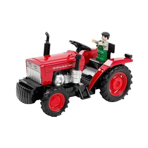 Mini Auto Spielzeug 1/32 Für Alloy Sound Und Licht Ackerschlepper Mit Sound Scale Automodell Familienszene Simulation Spielzeug Wohnkultur(Red B) von CYQOCD