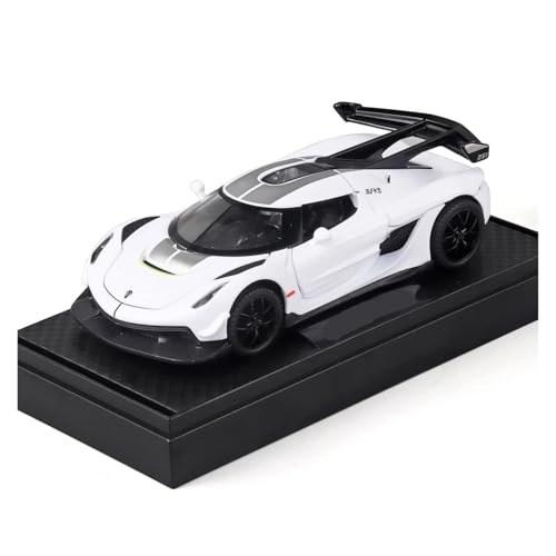 Mini Auto Spielzeug 1/32 Für Koenigsegg Legierung Sportwagen Pullback Sound Und Licht Bastler Simulation Modell Ornamente Wohnkultur(White) von CYQOCD