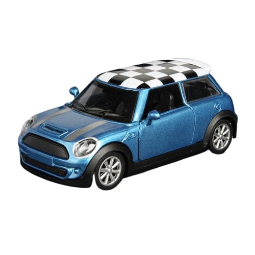 Mini Auto Spielzeug 1/32 Für Mini-Legierung Automodell Mini-Dekorationsmodell Pullback-Auto Schwarz-weiß Kariertes Oberteil Wohnkultur(Blue) von CYQOCD