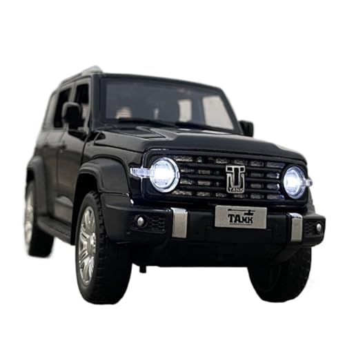 Mini Auto Spielzeug 1/32 Für Tank 300 Legierung Automodell Sound Und Licht Pullback Fahrzeug Geländewagen Spielzeug Ornamente Wohnkultur(Black) von CYQOCD