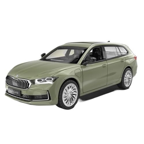 Mini Auto Spielzeug 1/35 Für Volkswagen Skoda Superb Legierung Auto Modell Ornamente Sound Und Licht Pull Back Spielzeug Fahrzeug Wohnkultur(Green) von CYQOCD