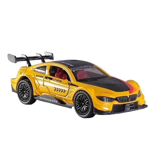Mini Auto Spielzeug 1/36 Für BMW M4 Maßstab Legierung Automodell Sammlerstücke Mini Fahrzeug Spielzeug Desktop Dekoration Wohnkultur(Yellow) von CYQOCD