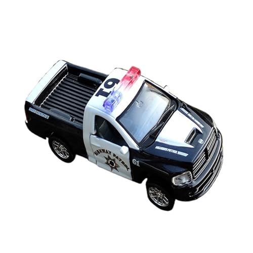 Mini Auto Spielzeug 1/36 Für Dodge Ford Chevrolet Pickup Polizeiauto Pull Back Modell Metall Multicolor Spielzeugautos Überraschung Wohnkultur(Dodge Black) von CYQOCD
