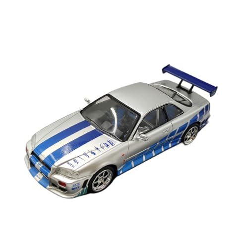 Mini Auto Spielzeug 1/43 Für Nissan Skyline Gt-R R34 Blau Und Silber Legierung Auto Modell Display Fall Platzierung Spielzeug Wohnkultur Mini Auto Spielzeug 1/43 Für Nissan Skyline Gt-R R34 Blau Und Silber Legierung Auto Modell Display Fall Platzierung Spielzeug Wohnkultur von CYQOCD