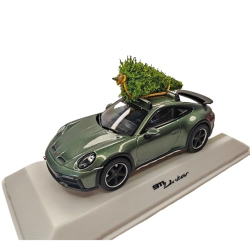 Mini Auto Spielzeug 1/43 Für Porsche 911 (992) Dakar 2022 Weihnachtsedition Rot Und Grün Special Style Souvenir Wohnkultur(Green) von CYQOCD